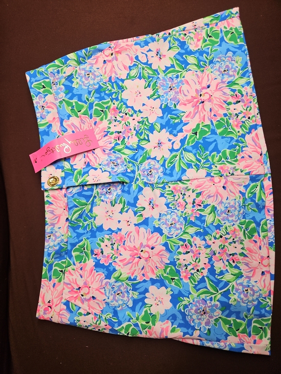 Lilly Pulitzer Pants - Lilly Pulitzer Blue Floral Pink Bloom Skort Size 8